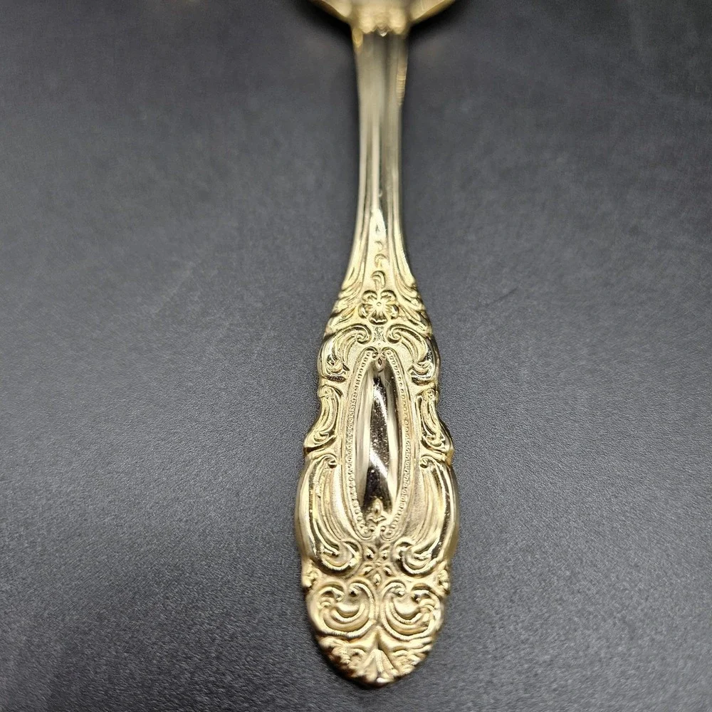 Towle Gold Electroplate Stainless 5 Teaspoons Flatware TWS545 Scrolls